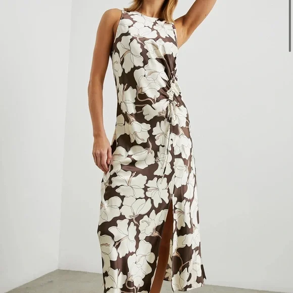 Rails Gabriella floral ruched midi dress size small - Picture 3 of 6